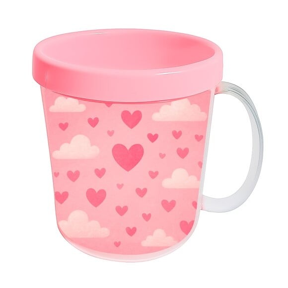 Caneca Acrílica Infantil Personalizada Céu Rosa