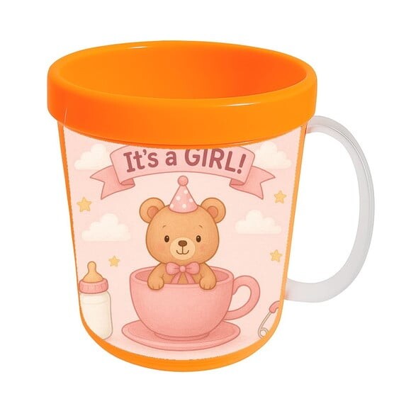 Caneca Acrílica Infantil Personalizada Chá de Bebê Menina