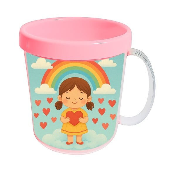 Caneca Acrílica Infantil Personalizada Chuva de Amor
