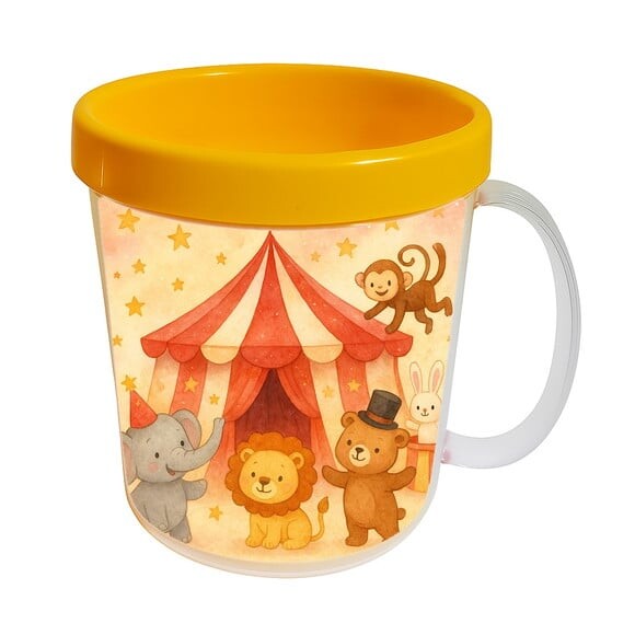 Caneca Acrílica Infantil Personalizada Circo Aquarela