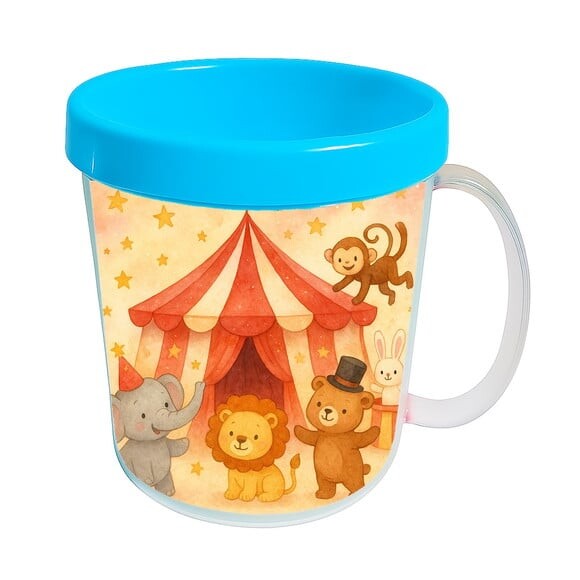 Caneca Acrílica Infantil Personalizada Circo Aquarela