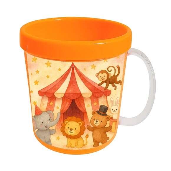 Caneca Acrílica Infantil Personalizada Circo Aquarela