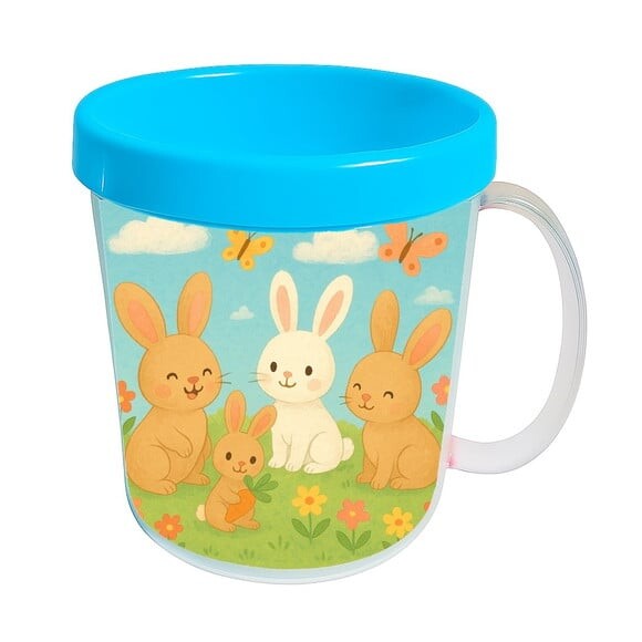 Caneca Acrílica Infantil Personalizada Coelhinhos