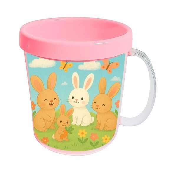 Caneca Acrílica Infantil Personalizada Coelhinhos