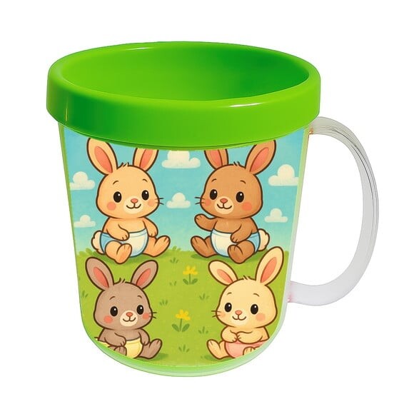 Caneca Acrílica Infantil Personalizada Coelhinhos Baby