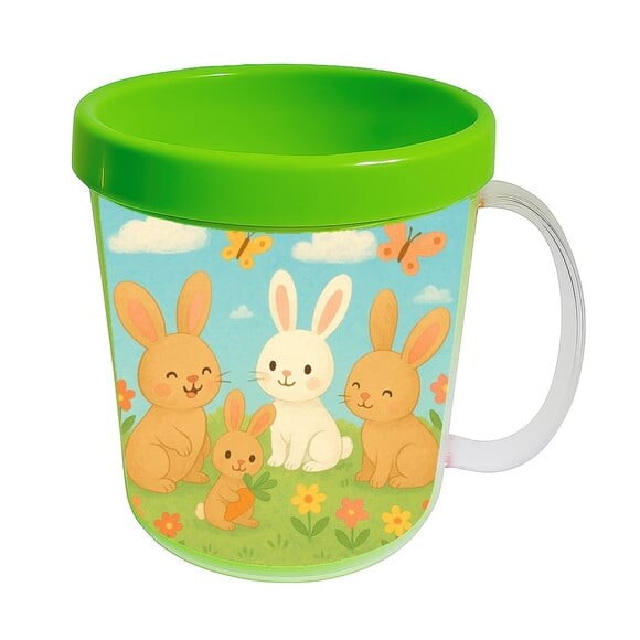 Caneca Acrílica Infantil Personalizada Coelhinhos