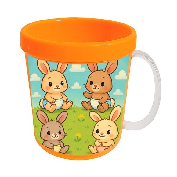 Caneca Acrílica Infantil Personalizada Coelhinhos Baby