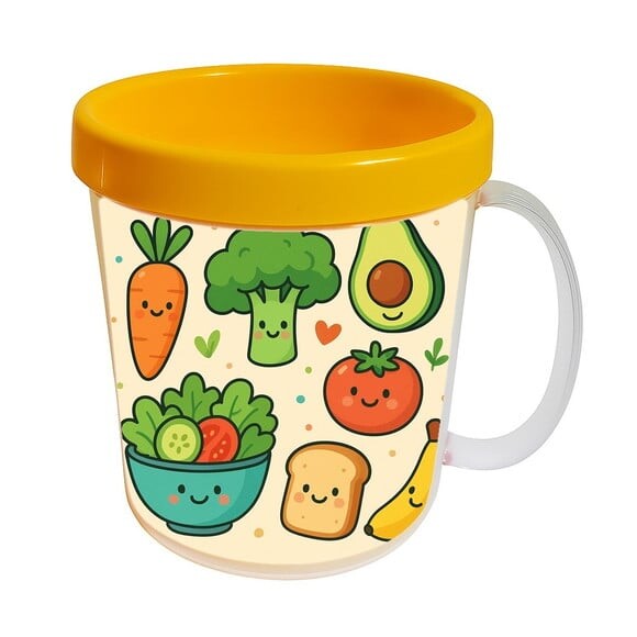 Caneca Acrílica Infantil Personalizada Comidinhas Saudáveis