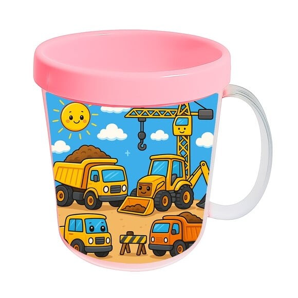 Caneca Acrílica Infantil Personalizada Construção Civil