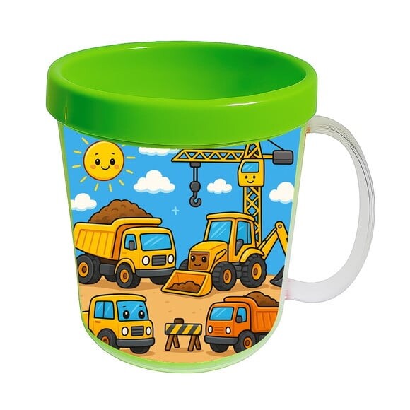 Caneca Acrílica Infantil Personalizada Construção Civil