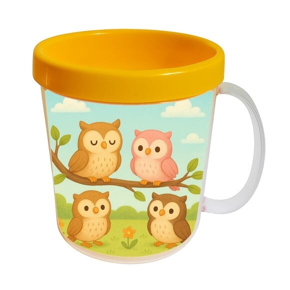 Caneca Acrílica Infantil Personalizada Corujinhas