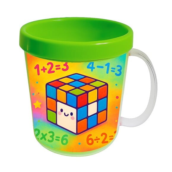 Caneca Acrílica Infantil Personalizada Cubo Mágico