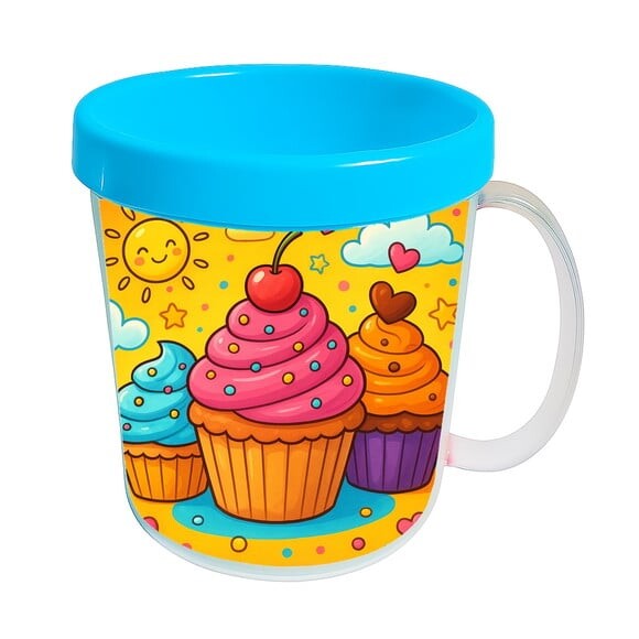 Caneca Acrílica Infantil Personalizada Cupcakes