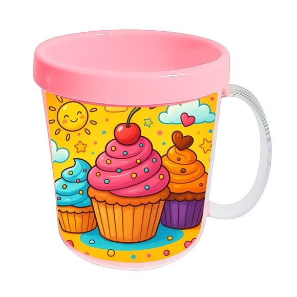 Caneca Acrílica Infantil Personalizada Cupcakes