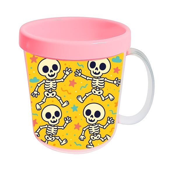 Caneca Acrílica Infantil Personalizada Esqueletinhos Kids