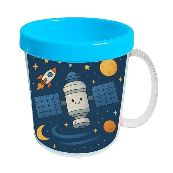 Caneca Acrílica Infantil Personalizada Estação Espacial