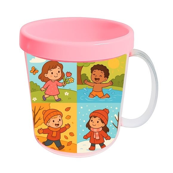 Caneca Acrílica Infantil Personalizada Estações do Ano