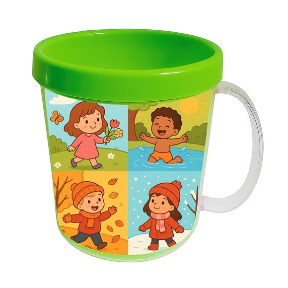 Caneca Acrílica Infantil Personalizada Estações do Ano