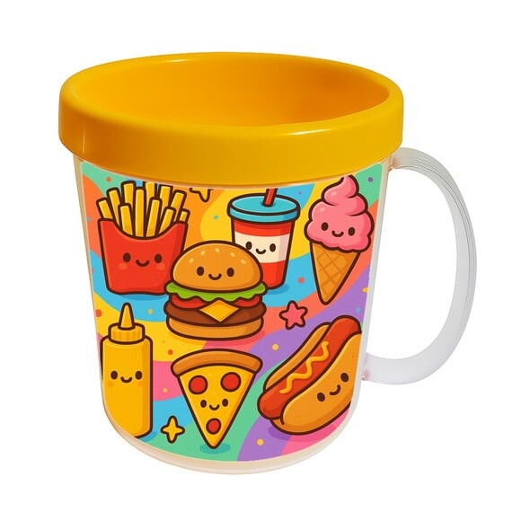 Caneca Acrílica Infantil Personalizada Fast Food