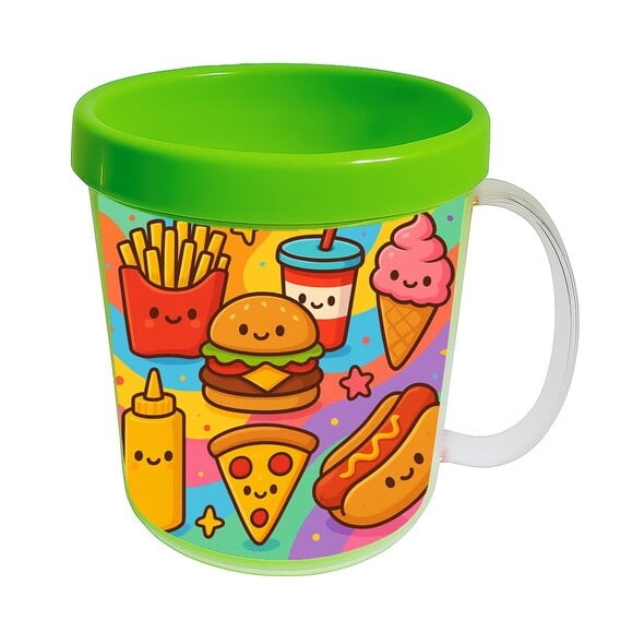 Caneca Acrílica Infantil Personalizada Fast Food