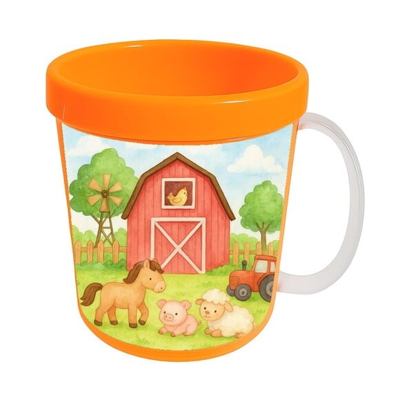 Caneca Acrílica Infantil Personalizada Fazendinha Aquarela