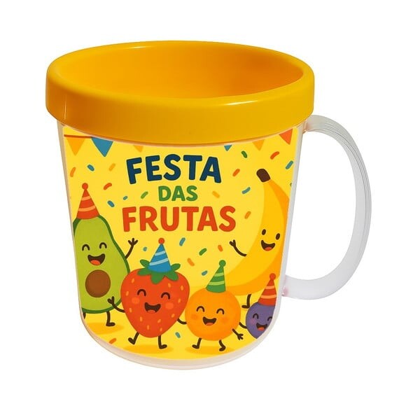 Caneca Acrílica Infantil Personalizada Festa das Frutas