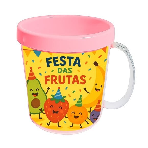 Caneca Acrílica Infantil Personalizada Festa das Frutas