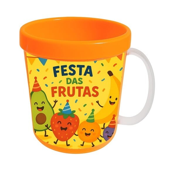 Caneca Acrílica Infantil Personalizada Festa das Frutas