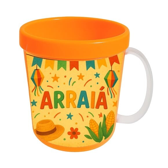 Caneca Acrílica Infantil Personalizada Festa Junina Arraiá