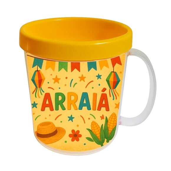 Caneca Acrílica Infantil Personalizada Festa Junina Arraiá