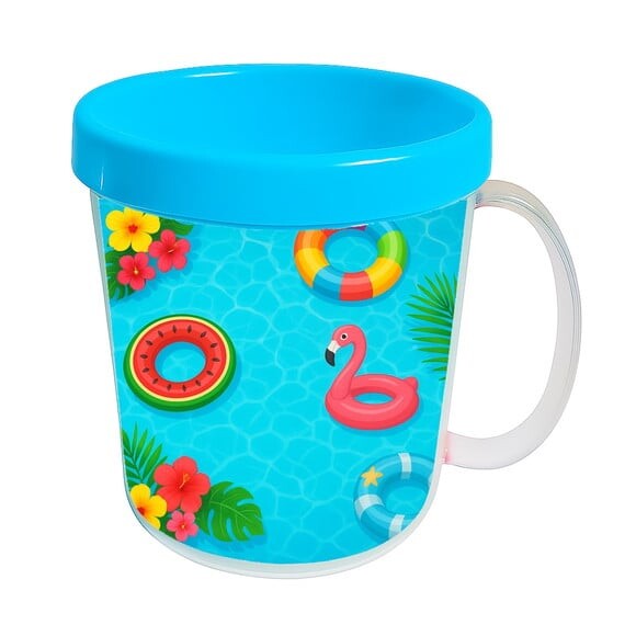 Caneca Acrílica Infantil Personalizada Festa na Piscina