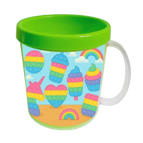 Caneca Acrílica Infantil Personalizada Fidget Toys