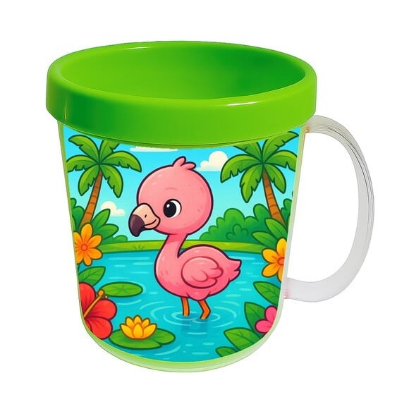 Caneca Acrílica Infantil Personalizada Flamingo Baby