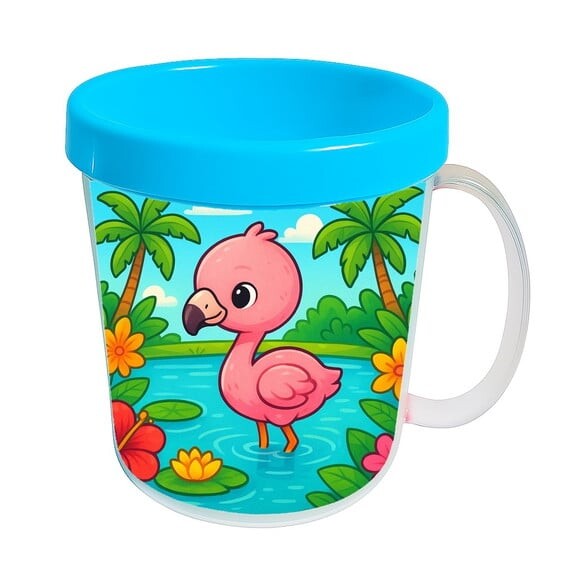 Caneca Acrílica Infantil Personalizada Flamingo Baby