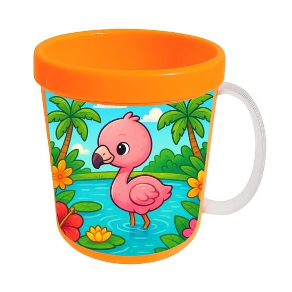 Caneca Acrílica Infantil Personalizada Flamingo Baby