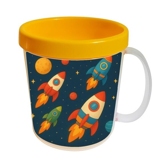 Caneca Acrílica Infantil Personalizada Foguetes
