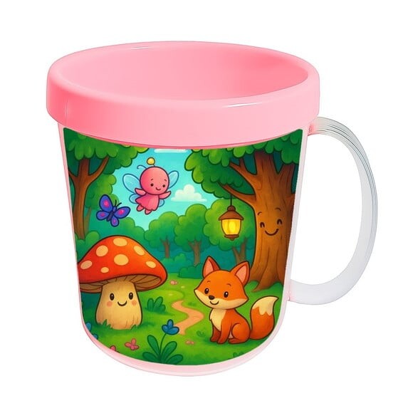 Caneca Acrílica Infantil Personalizada Floresta Encantada