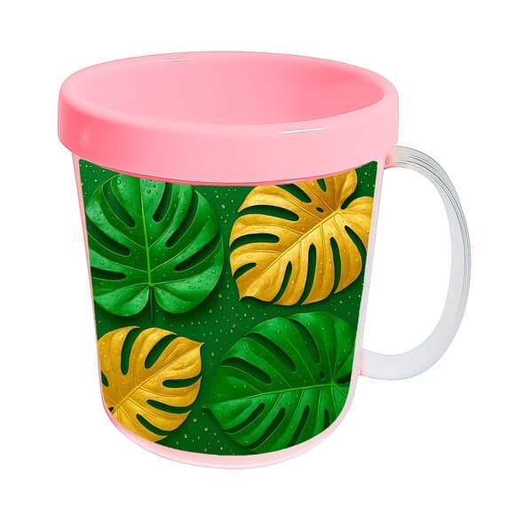 Caneca Acrílica Infantil Personalizada Folha Costela-de-adão