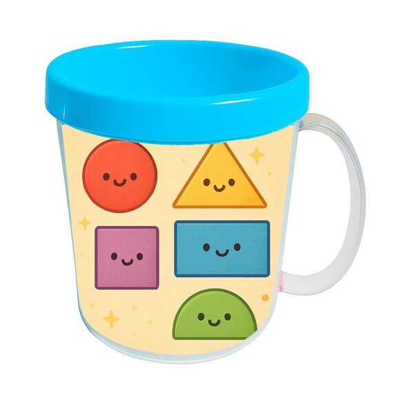 Caneca Acrílica Infantil Personalizada Formas Geométricas