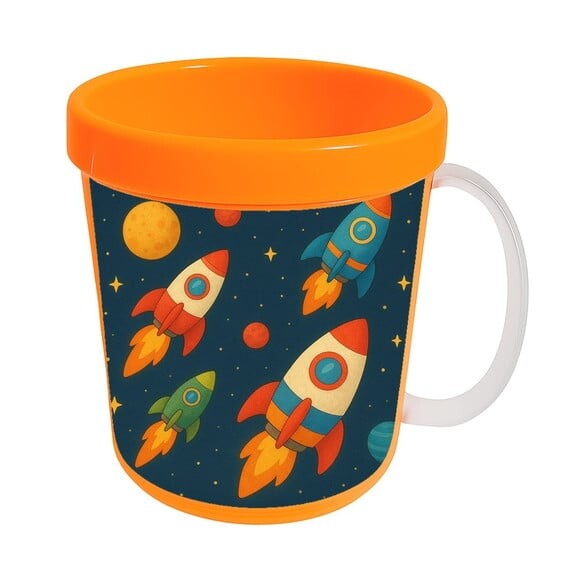 Caneca Acrílica Infantil Personalizada Foguetes