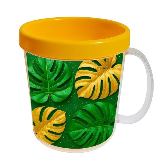Caneca Acrílica Infantil Personalizada Folha Costela-de-adão