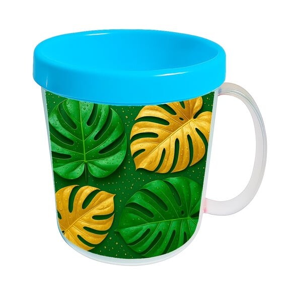 Caneca Acrílica Infantil Personalizada Folha Costela-de-adão