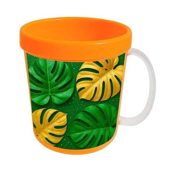 Caneca Acrílica Infantil Personalizada Folha Costela-de-adão