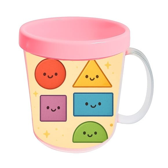 Caneca Acrílica Infantil Personalizada Formas Geométricas