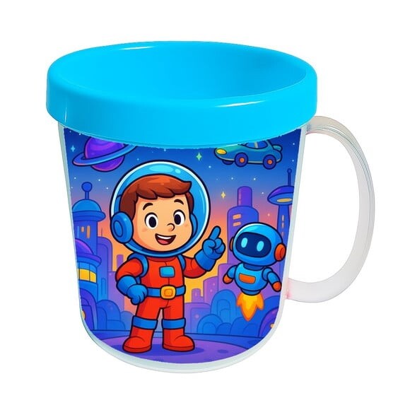 Caneca Acrílica Infantil Personalizada Futurismo Infantil