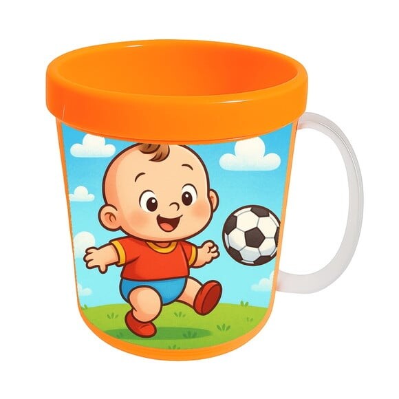 Caneca Acrílica Infantil Personalizada Futebol Baby