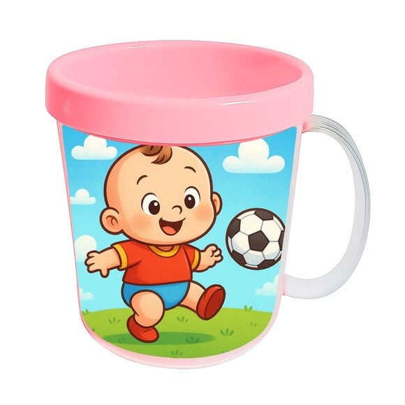 Caneca Acrílica Infantil Personalizada Futebol Baby