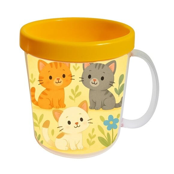 Caneca Acrílica Infantil Personalizada Gatinhos