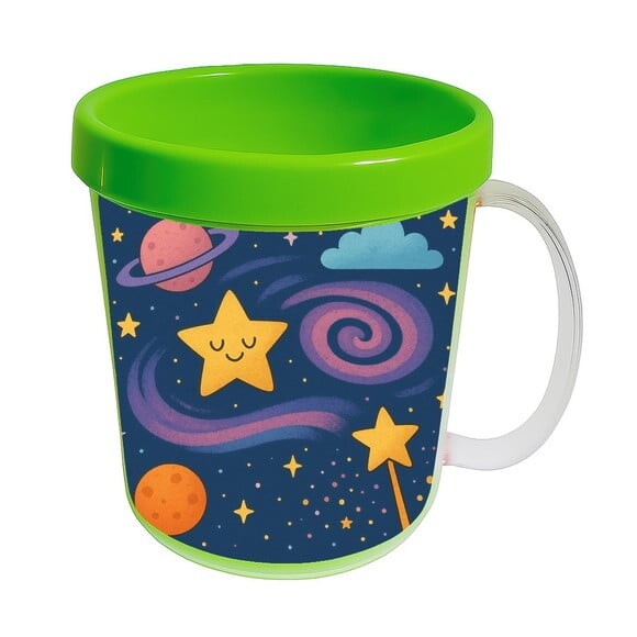 Caneca Acrílica Infantil Personalizada Galáxia Mágica