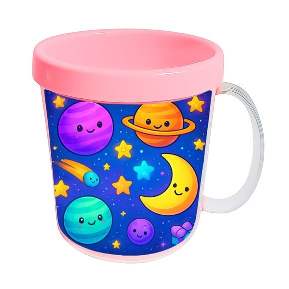 Caneca Acrílica Infantil Personalizada Galáxia Encantada